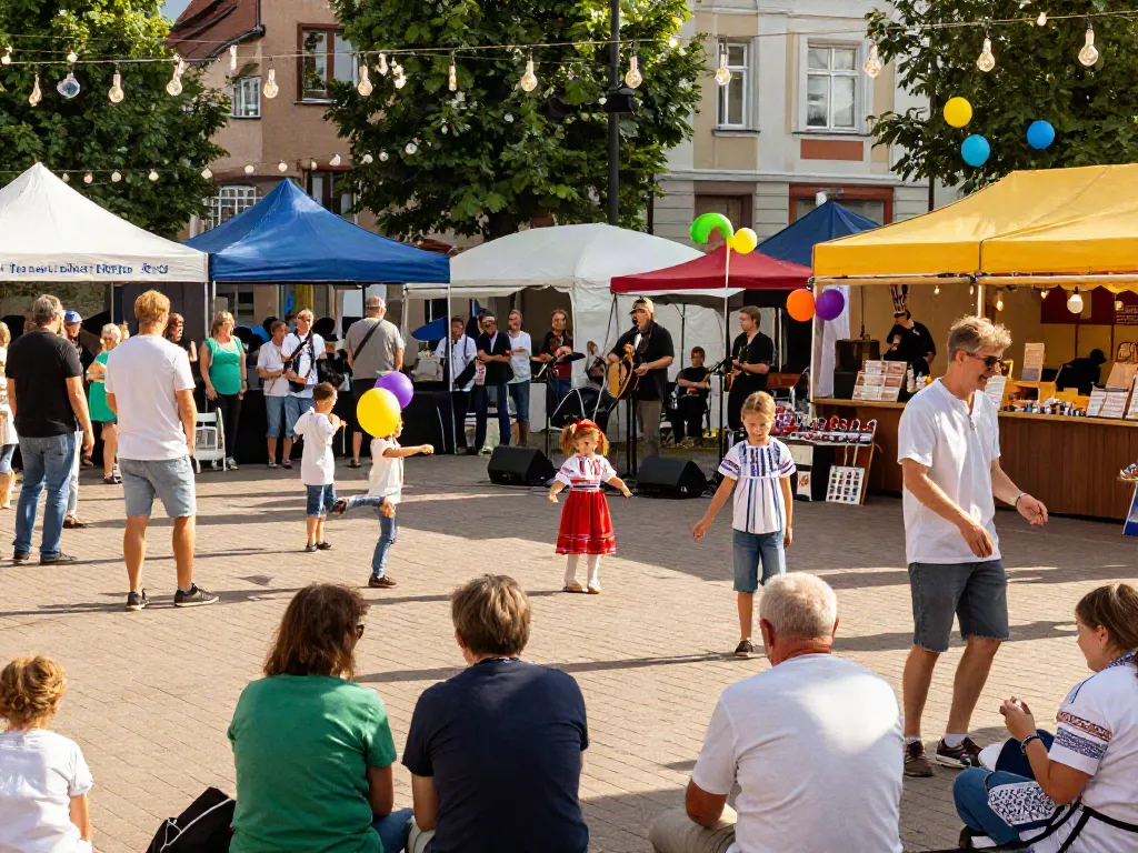 People enjoying vibrant outdoor festivals showcasing events from https://kurpramogauti.lt/